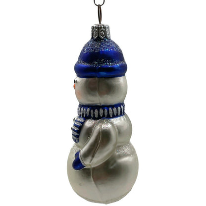 Patricia Breen Snow Boy Blue Striped Winter Snowman Christmas Tree Ornament