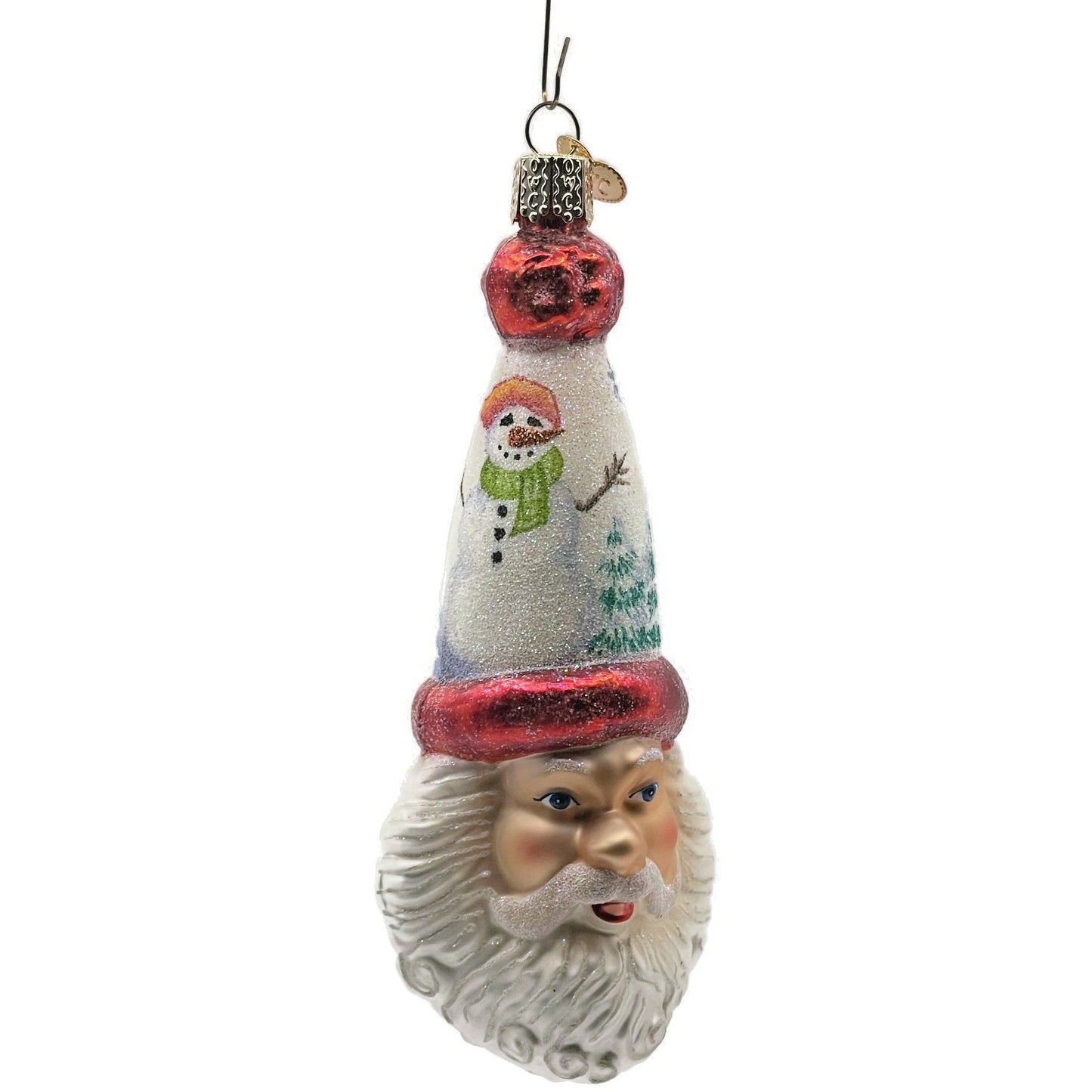 OWC Let It Snow Santa Claus Head Ornament Snowman Old World Christmas Tree Decor