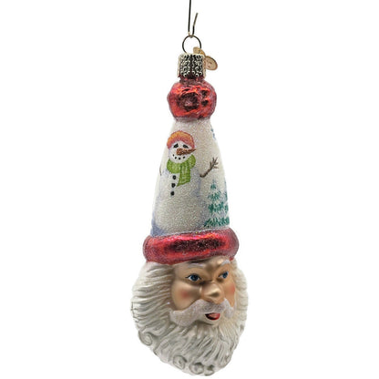 OWC Let It Snow Santa Claus Head Ornament Snowman Old World Christmas Tree Decor