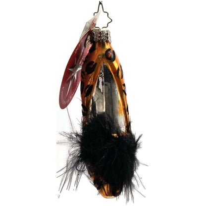 Christopher Radko Viva La Mode High Heel Shoe Leopard Print Ornament 1012039