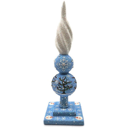 Patricia Breen Ultra Miniature Finial Red Barn Snowman Christmas Ornament HCB