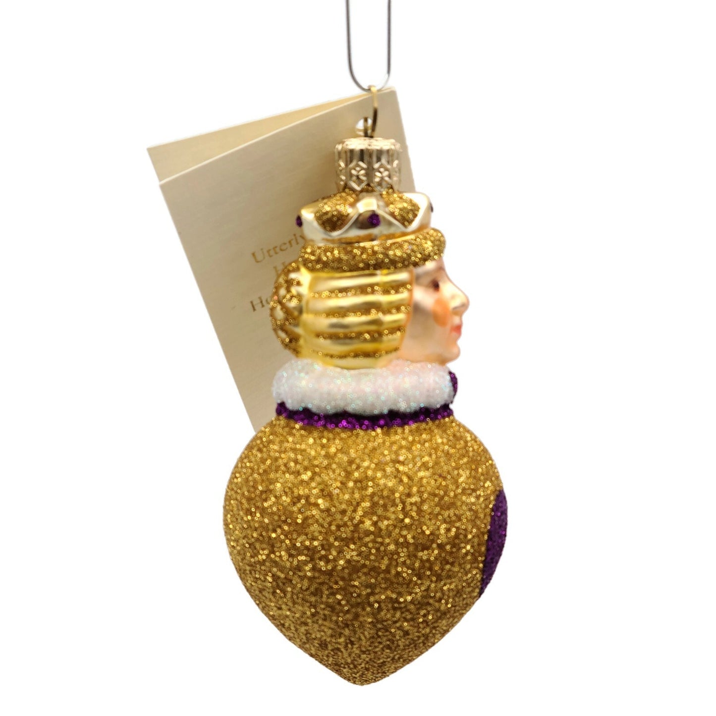 Patricia Breen Miniature Queen of Hearts Fuchsia Gold Christmas Tree Ornament