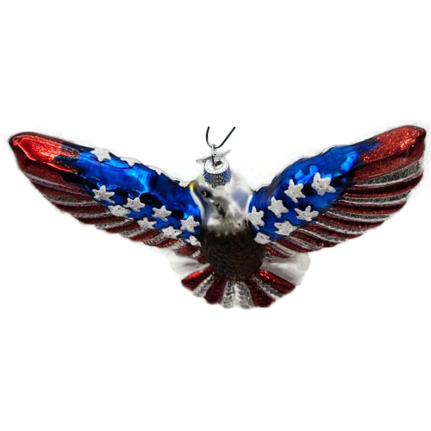 Patriotic Eagle God Bless America Christmas Tree Ornament Kurt Adler Noble Gems