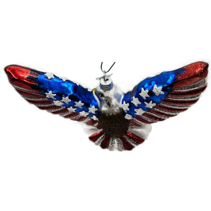 Patriotic Eagle God Bless America Christmas Tree Ornament Kurt Adler Noble Gems
