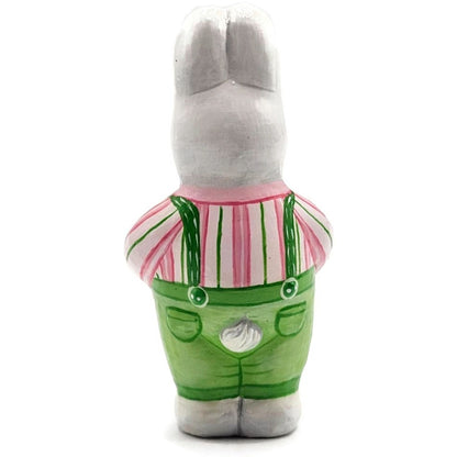 Patricia Breen Miniature Sculpture Bunny Boy Suspender Easter Christmas Ornament