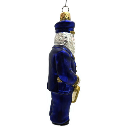 Patricia Breen Lighthouse Keeper Santa Claus Blue Nautical Christmas Ornament