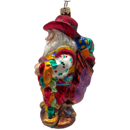 Christopher Radko Cowboy Santa Boots Christmas Tree Ornament Glass 00-QVC-2