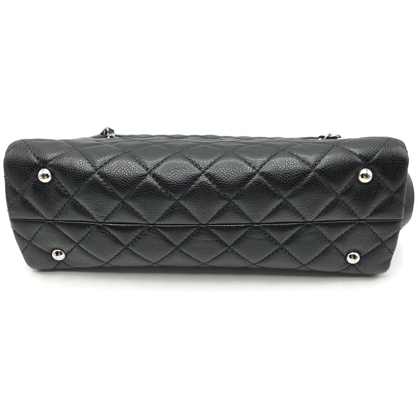 Chanel Grand Shopping Tote Handbag Black Caviar Leather Silver Hardware 13C GST