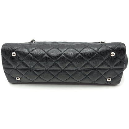 Chanel Grand Shopping Tote Handbag Black Caviar Leather Silver Hardware 13C GST