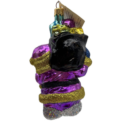 Larry Fraga A Sack Full of Goodies Santa Glitter Series Christmas Tree Ornament