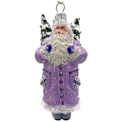 Patricia Breen Whose Woods Are These Lavender Santa Christmas Ornament CATZ