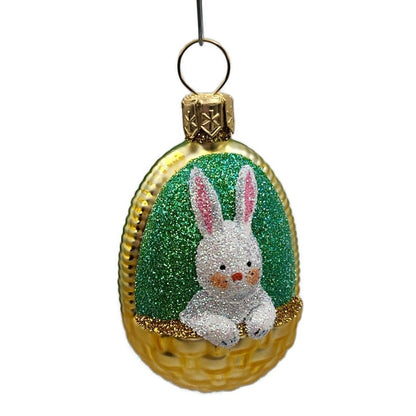 Patricia Breen Bunny Basket Blown Glass Easter Holiday Christmas Tree Ornament