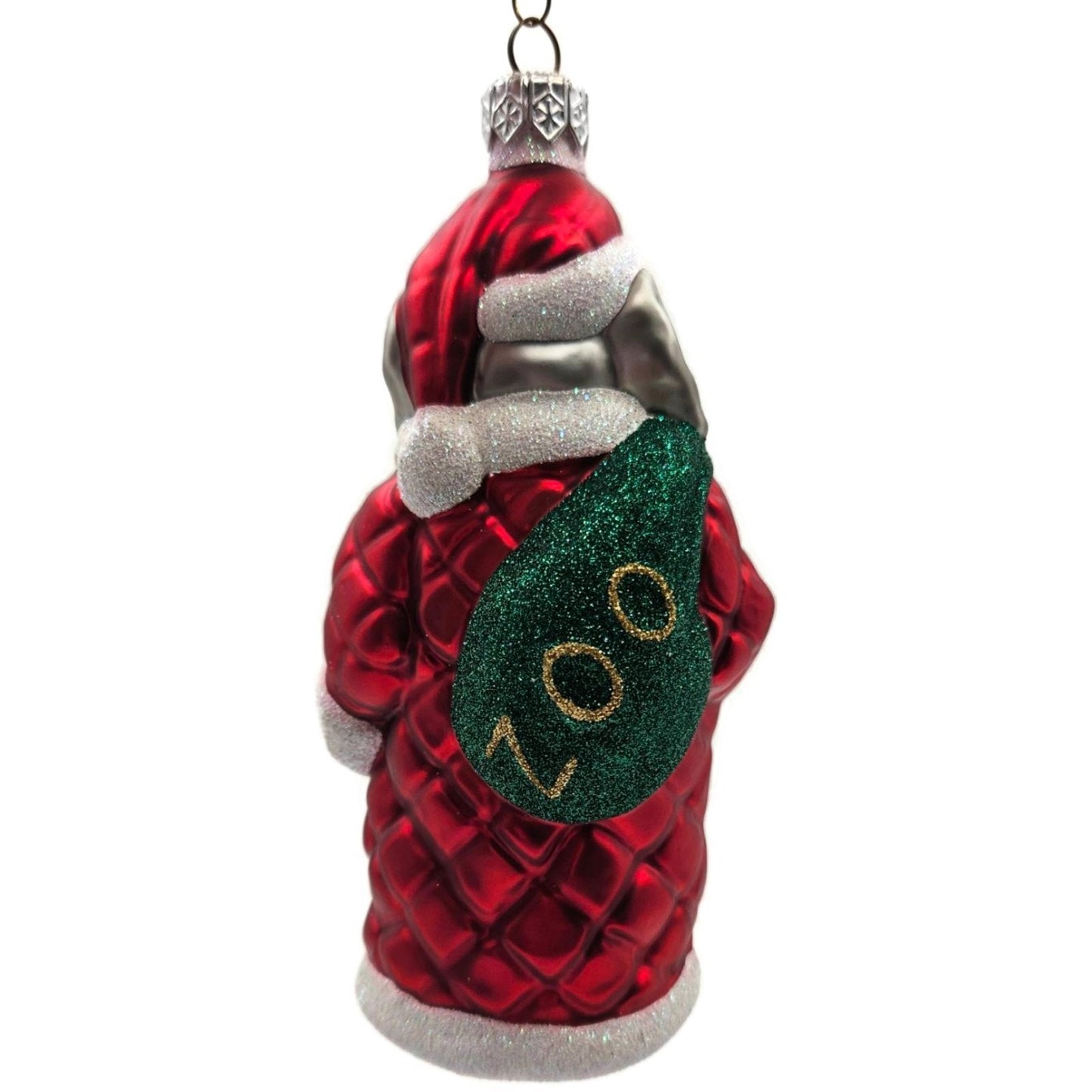 Patricia Breen Christmas at the Zoo Elephant Red Glitter Christmas Ornament CATZ