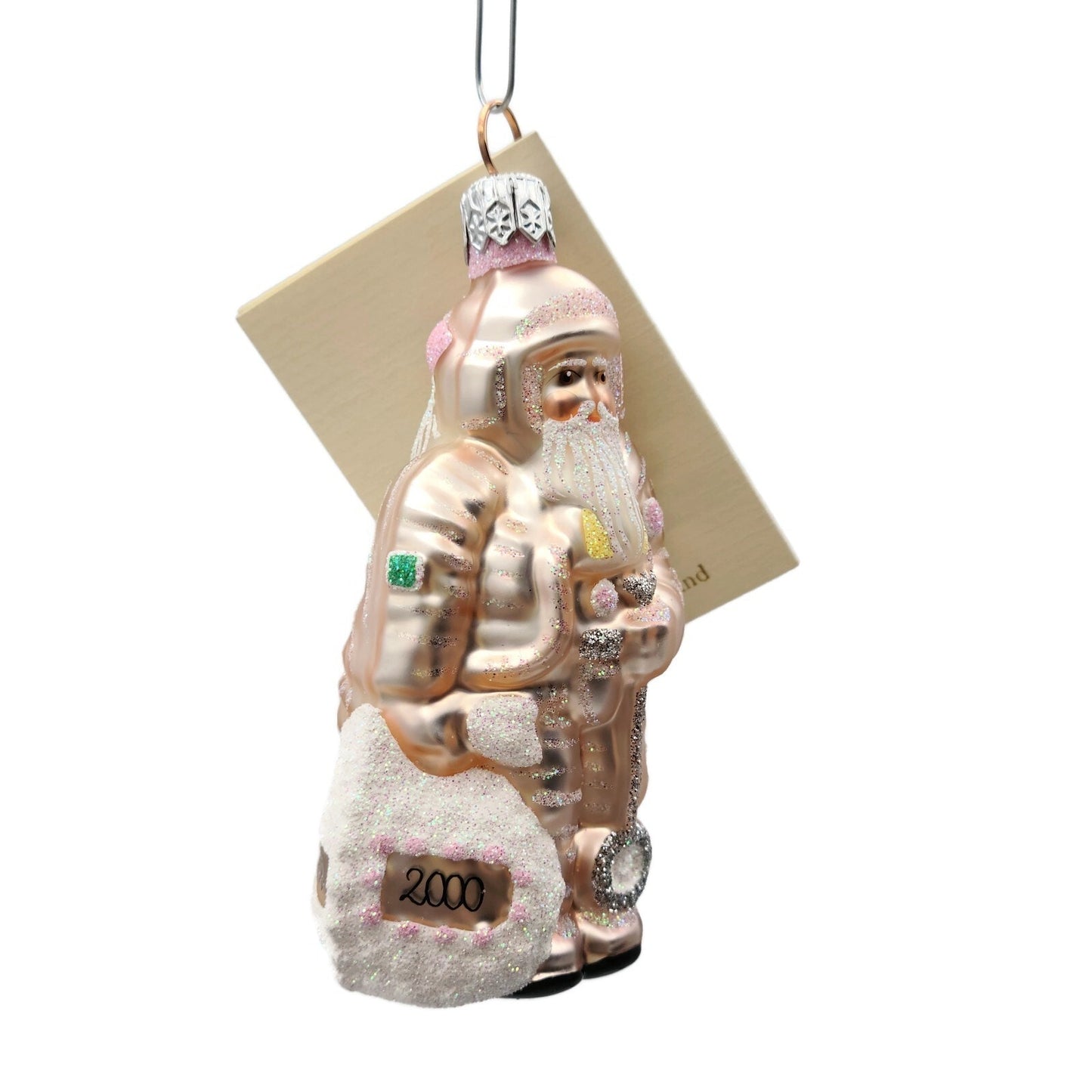 Patricia Breen Miniature Millennium Santa Claus Pink Christmas Tree Ornament