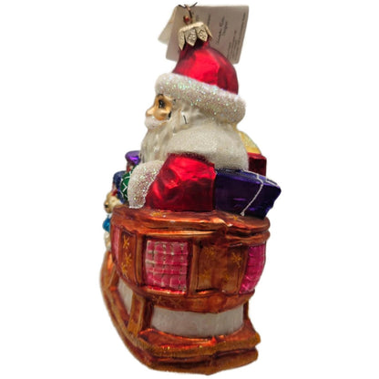 Christopher Radko Heartlight Express Santa Claus Sleigh Toys Ornament 97-250-0