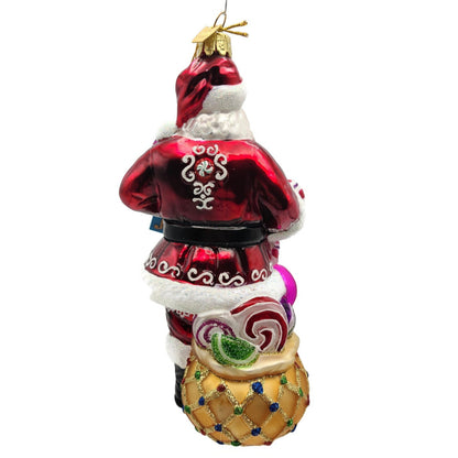 Kurt S Adler Bellissimo Santa Claus Candy Cane Christmas Tree Ornament BELL0008