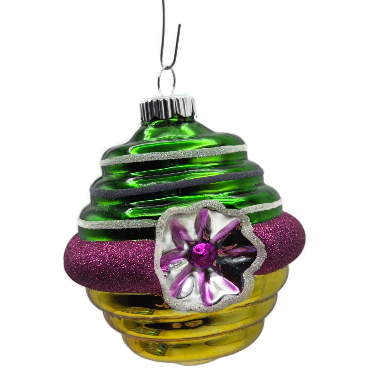 Christopher Radko Shiny Brite Lantern Reflector Christmas Tree Ornament Set of 6