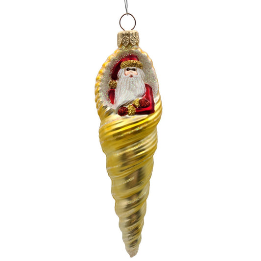 Patricia Breen Triton Santa Gold Red Sea Shell Summer Nautical Tree Ornament