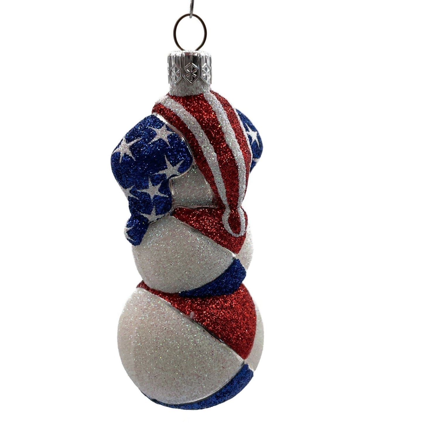 Patricia Breen Harlequin Snowman Patriotic Stars Stripe Christmas Tree Ornament
