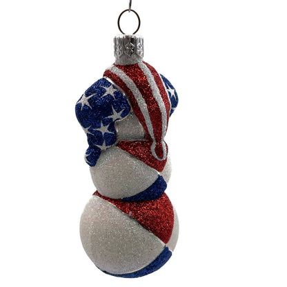 Patricia Breen Harlequin Snowman Patriotic Stars Stripe Christmas Tree Ornament