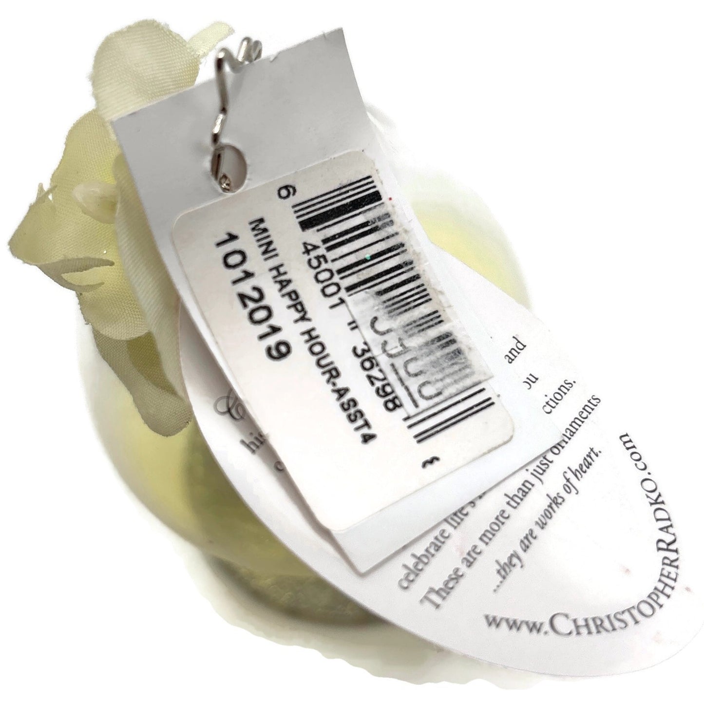 Christopher Radko Mini Happy Hour Cocktail Glass Christmas Tree Ornament 1012019