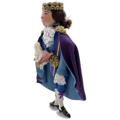 Gladys Boalt Prince Charming Cinderella Fabric Handmade Signed Holiday Ornament