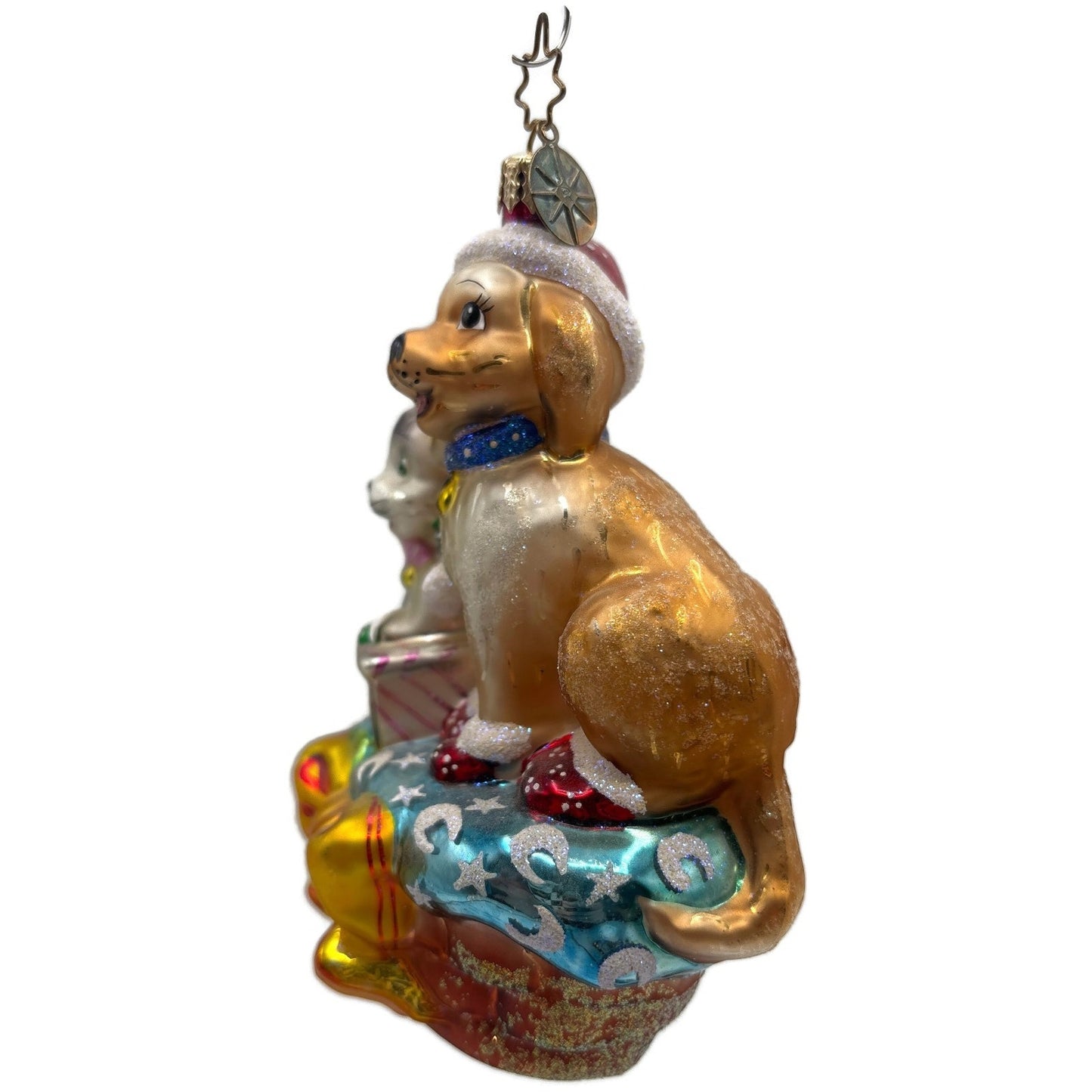 Christopher Radko Festive Furry Friends Dog Cat Christmas Tree Ornament 02-SP-95