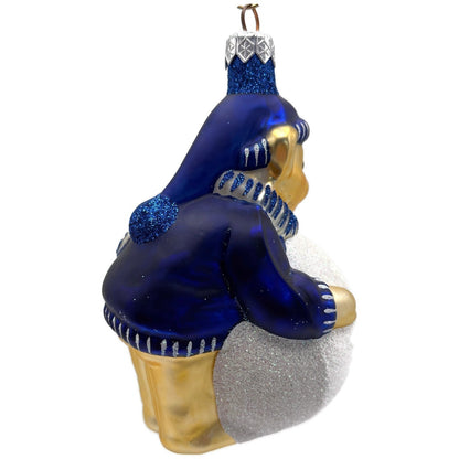 Patricia Breen Henry The Baby Bear Blue Snowball Glass Christmas Tree Ornament