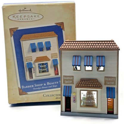 Hallmark Barber Beauty Nostalgic Shops 2004 Christmas Keepsake Ornament House