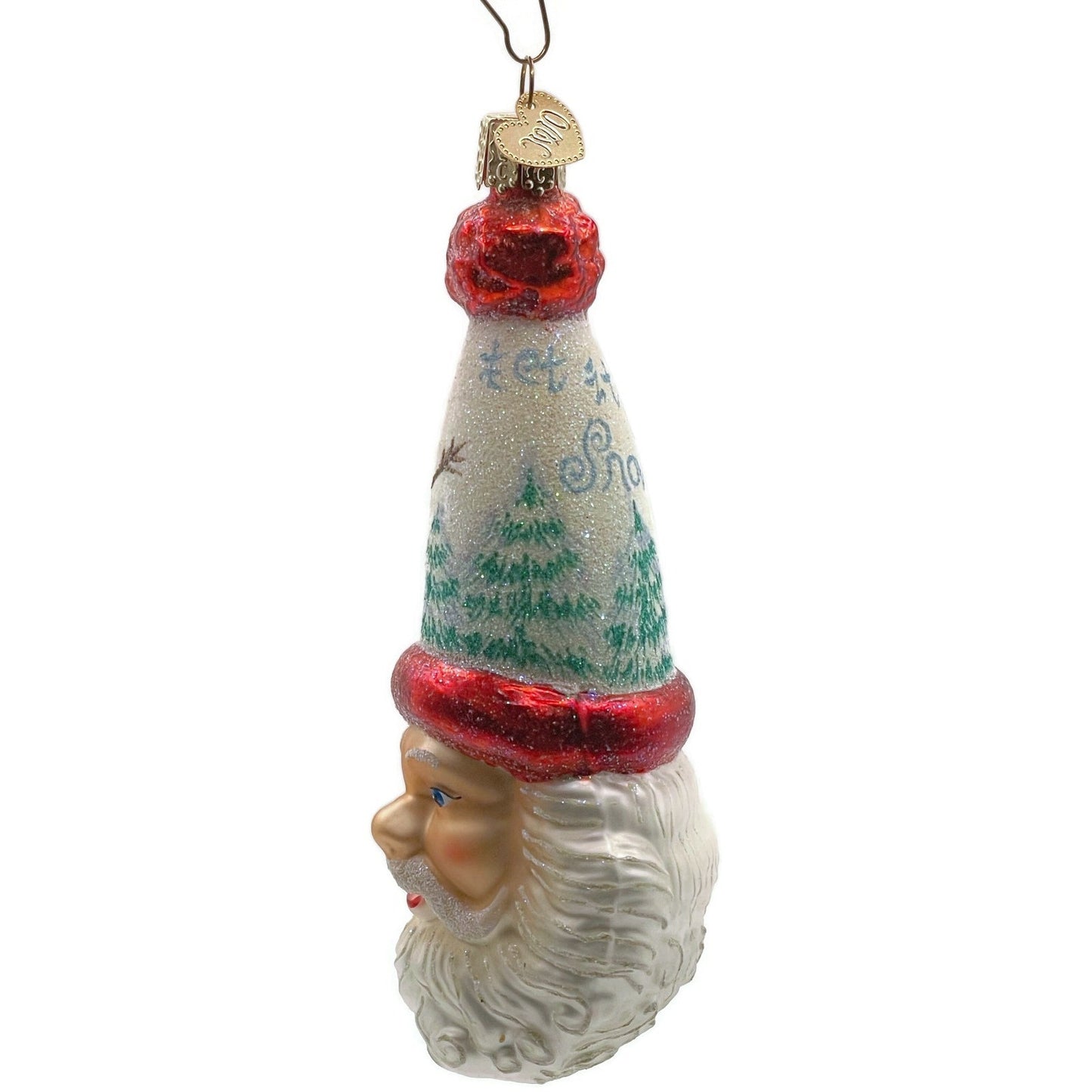 OWC Let It Snow Santa Claus Head Ornament Snowman Old World Christmas Tree Decor
