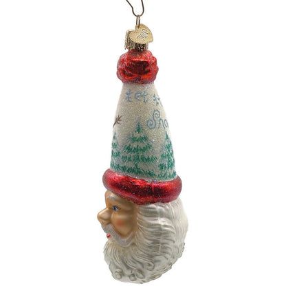 OWC Let It Snow Santa Claus Head Ornament Snowman Old World Christmas Tree Decor
