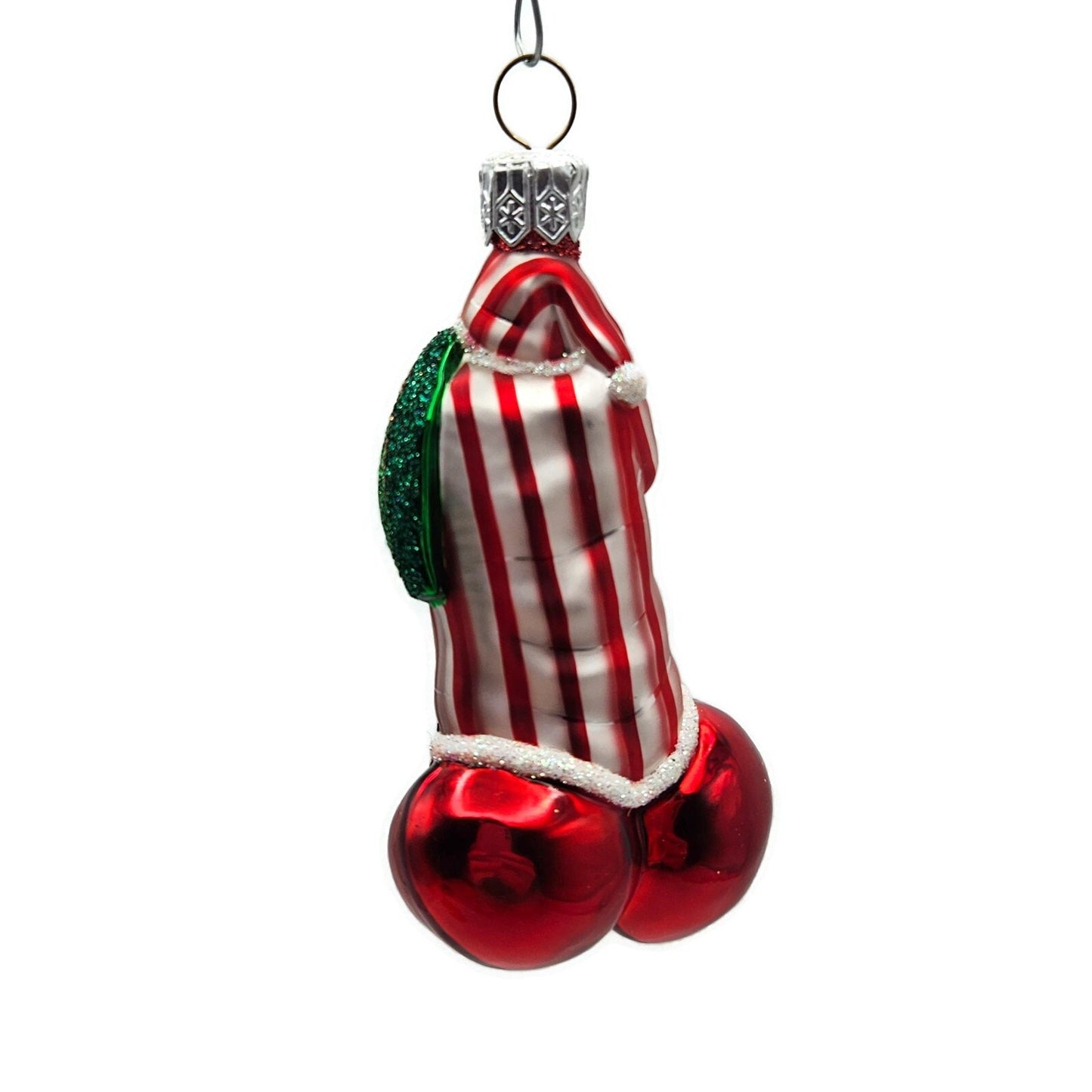 Patricia Breen Cerise Santa Claus Striped Cherry Fruit Christmas Tree Ornament