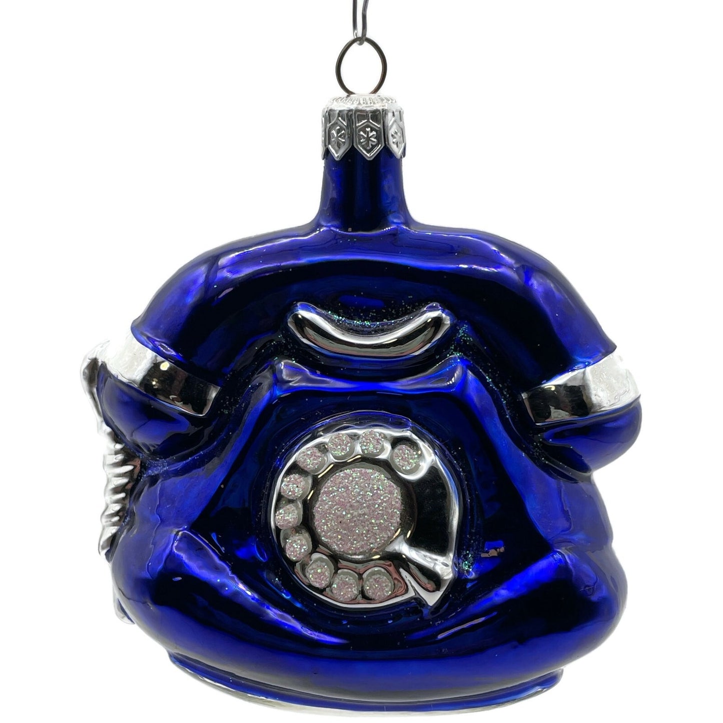 Patricia Breen Fine Phone Cobalt Blue Silver Shiny Christmas Ornament TCS 9439