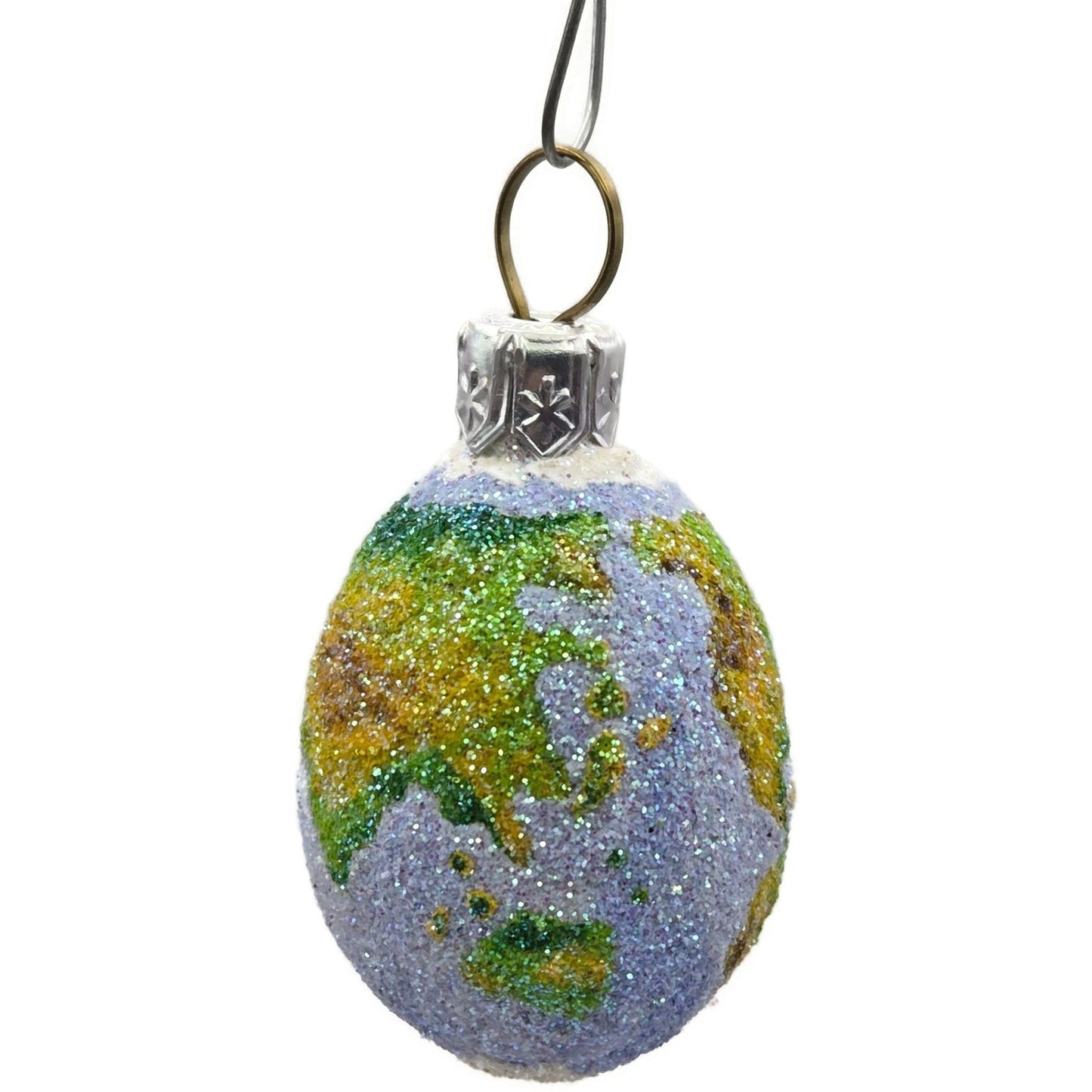 Patricia Breen Miniature Egg Worldly Earth Globe Blue Green Easter Tree Ornament