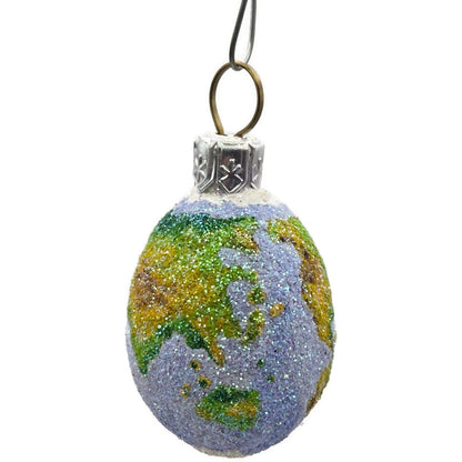Patricia Breen Miniature Egg Worldly Earth Globe Blue Green Easter Tree Ornament