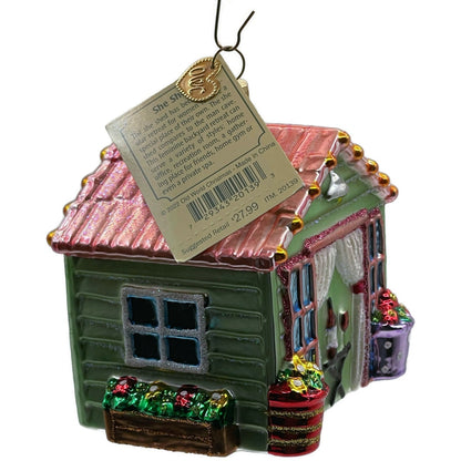 She Shed Ornament Old World Christmas Garden Yard Blown Glass Christmas Tree OWC