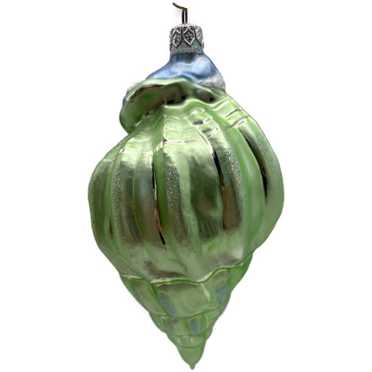Patricia Breen Coastal Santa Green Seashell Summer Aquatic Christmas Ornament