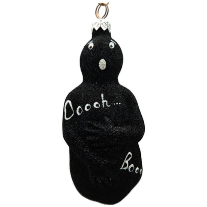 Patricia Breen Oscar Black Glittered Ghost Halloween Christmas Tree Ornament