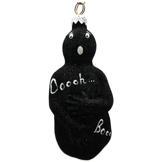 Patricia Breen Oscar Black Glittered Ghost Halloween Christmas Tree Ornament