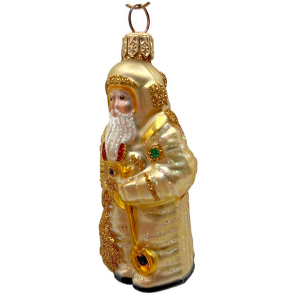 Patricia Breen Miniature Millennium Santa Gold Christmas Tree Ornament NM
