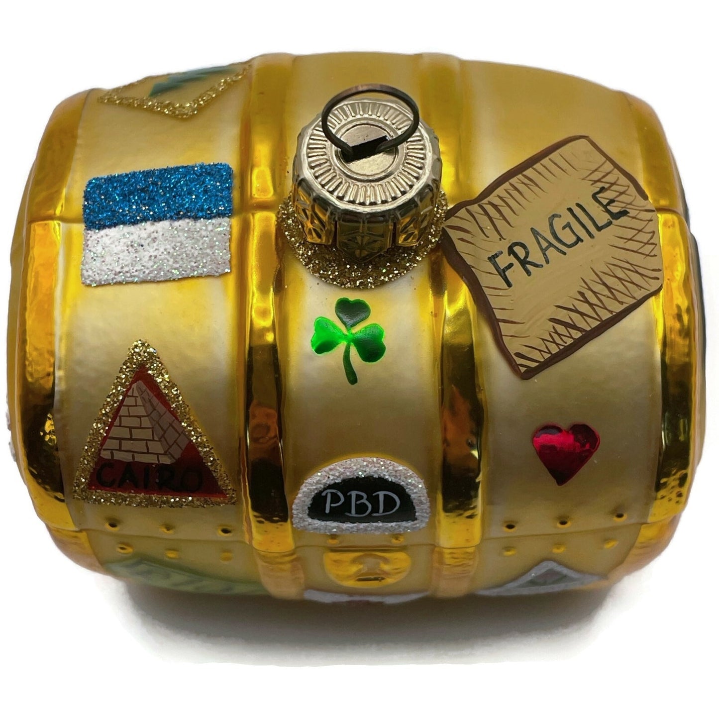 Patricia Breen Bon Voyage Gold Atlanta Cairo Rio Travel Christmas Ornament 9903