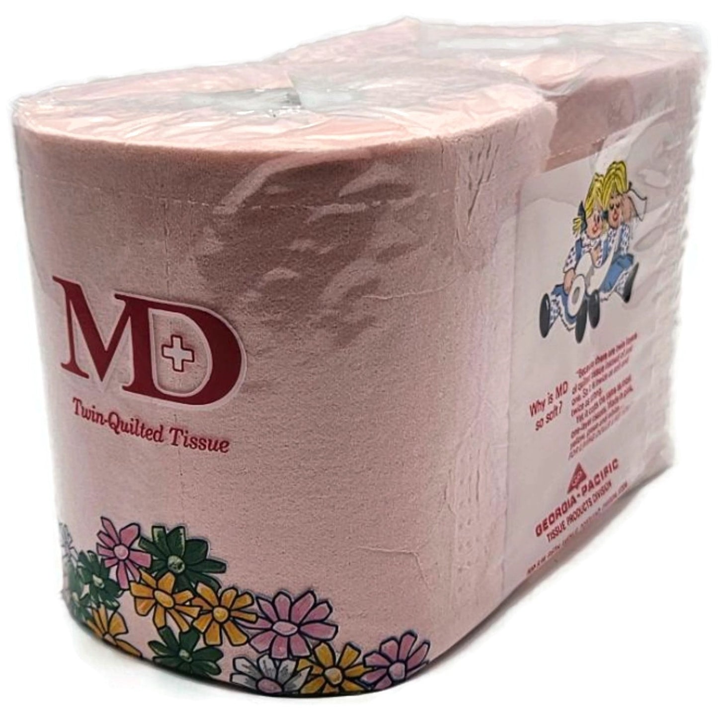 Vintage MD Toilet Paper Pink Twin Quilted Bathroom Tissue 2 Rolls 2 Ply NEW
