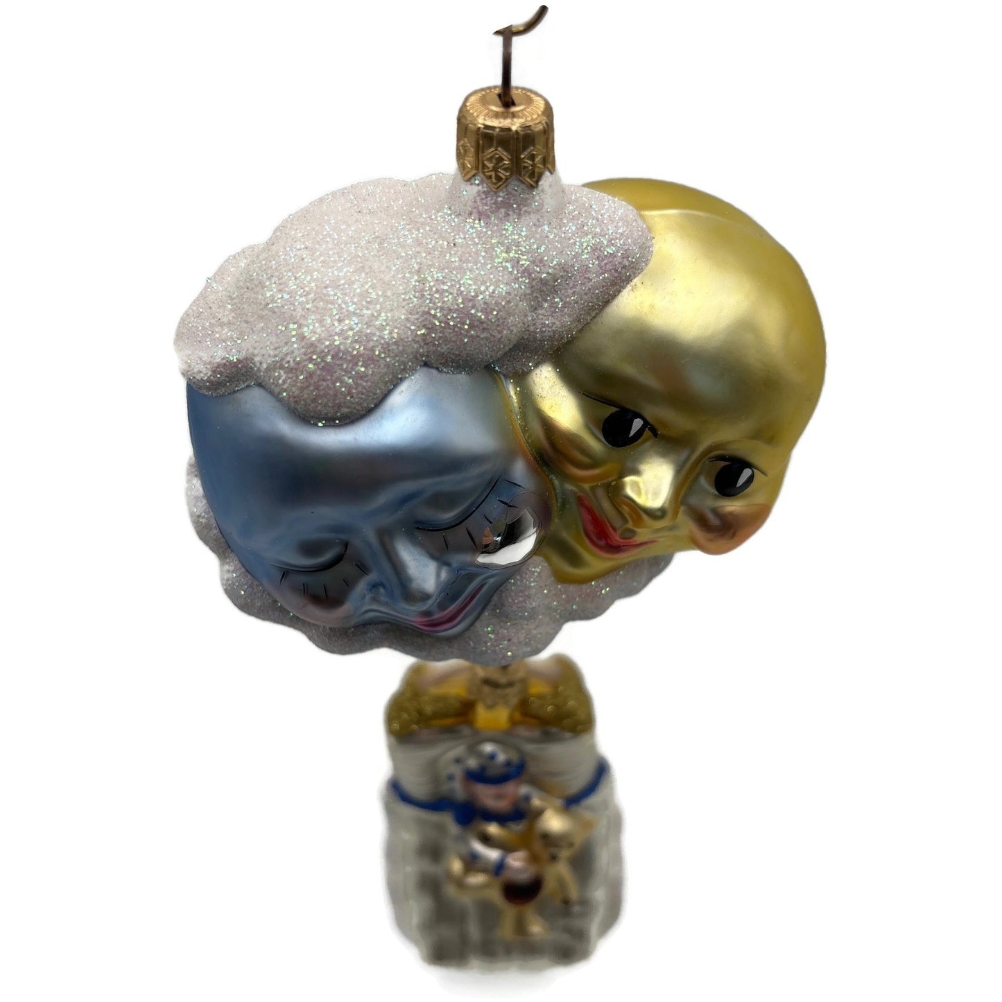 Patricia Breen Sweet Dreams Pearl Bed Gold Bear Blue Blanket Christmas Ornament