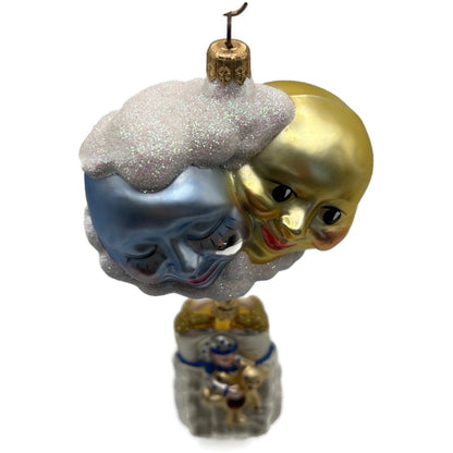 Patricia Breen Sweet Dreams Pearl Bed Gold Bear Blue Blanket Christmas Ornament