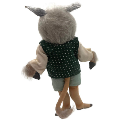 Gladys Boalt Lampwick Candlewick Donkey Boy Fabric Signed Christmas Ornament