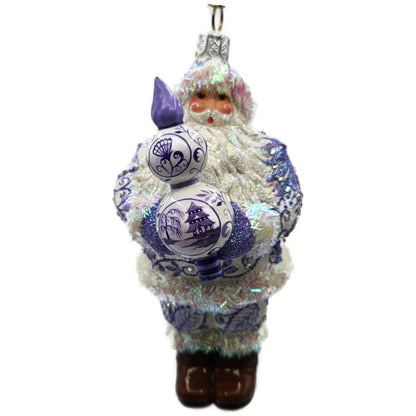 Patricia Breen Crowning Glory Chinoiserie Lavender Santa Christmas Ornament 2814