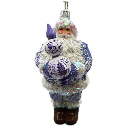 Patricia Breen Crowning Glory Chinoiserie Lavender Santa Christmas Ornament 2814