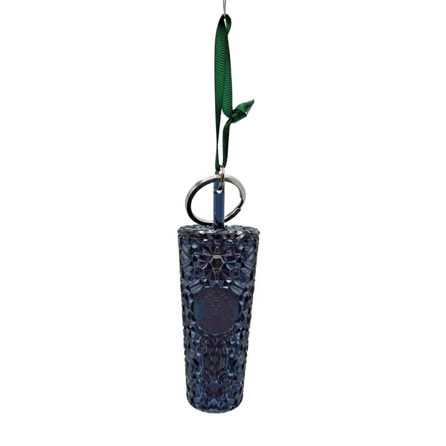 Starbucks Key Chain Gemstone Navy Blue Cold Cup Tumbler Christmas Tree Ornament