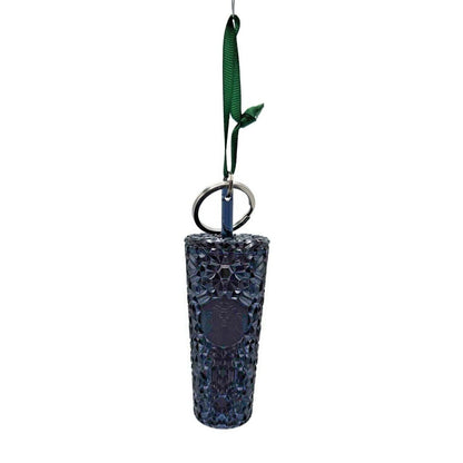 Starbucks Key Chain Gemstone Navy Blue Cold Cup Tumbler Christmas Tree Ornament