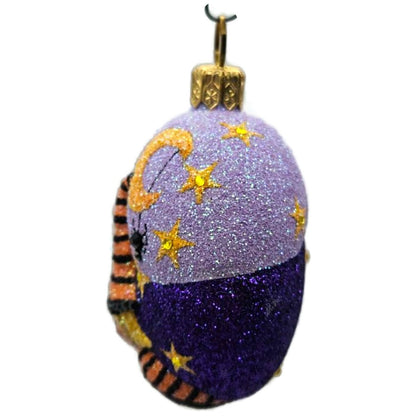 Patricia Breen Halloween Witch Medallion Jeweled Purple Moon Christmas Ornament